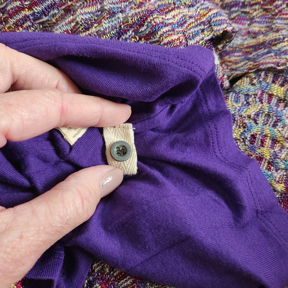 Free People Sunrise Knit Sweater Stretch Mini Dress Purple Raven Combo Bodycon S - Picture 12 of 16